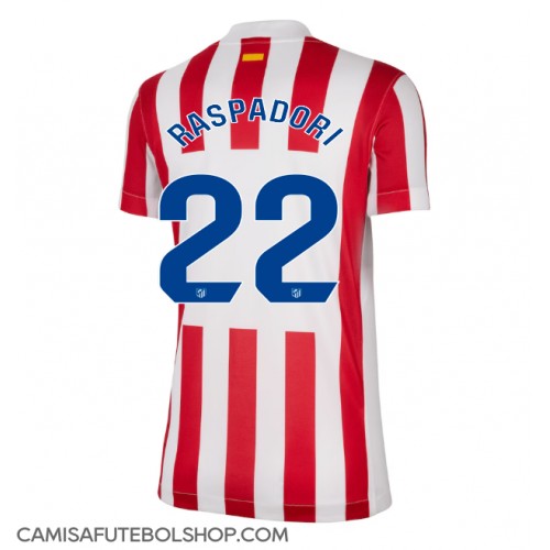 Camisa de time de futebol Atletico Madrid Giacomo Raspadori #22 Replicas 1º Equipamento Feminina 2025-26 Manga Curta